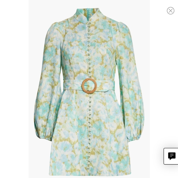 Zimmermann Dresses & Skirts - Zimmermann High Tide Buttoned mini dress sz 1 Aqua Ikat Floral